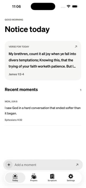Amenly Today — notice where you saw God and capture the moment