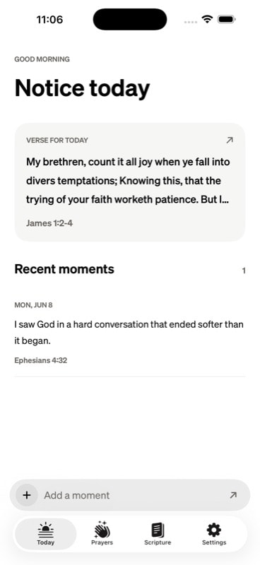 Amenly Today — notice where you saw God and capture the moment